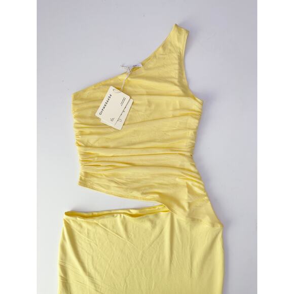 NEW! peppermayo yellow one shoulder maxi dress - size 4 - Picture 5 of 6